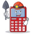 Miner cute calculator character cartoon