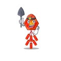 Miner cute chinese firecracker character the smiley