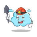 Miner cute cloud character cartoon