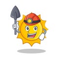Miner cute sun character cartoon