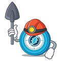Miner Electroneum coin mascot cartoon Royalty Free Stock Photo