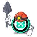 Miner Ethos coin mascot cartoon