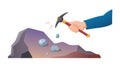 Miner Extracting Minerals with Pickaxe, vector design Generative AI Royalty Free Stock Photo