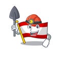 Miner flag austria mascot shape the character