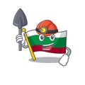 Miner flag bulgaria in the cartoon shape