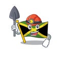 Miner flag jamaica character shaped on mascot