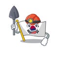 Miner flag korea isolated with the mascot