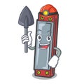 Miner harmonica mascot cartoon style