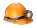 Miner helmet with lamp. 3D Icon