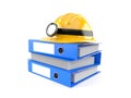 Miner helmet with ring binders Royalty Free Stock Photo