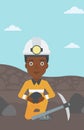 Miner holding coal in hands vector illustration. Royalty Free Stock Photo