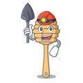 Miner honey spoon mascot cartoon