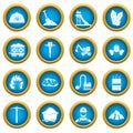 Miner icons blue circle set