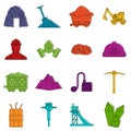 Miner icons doodle set