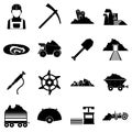 Miner icons set, simple style