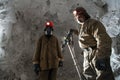 Miner inside a gold mine.