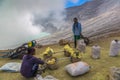 Miner inside volcano Ijen