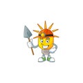 Miner lamp yellow with cartoon character shape