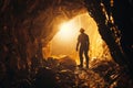 miner in the mine,hard working proffession concept Royalty Free Stock Photo