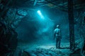 miner in the mine,hard working proffession concept Royalty Free Stock Photo