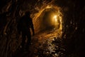 miner in the mine,hard working proffession concept Royalty Free Stock Photo