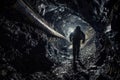 miner in the mine,hard working proffession concept Royalty Free Stock Photo