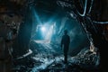 miner in the mine,hard working proffession concept Royalty Free Stock Photo