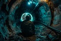 miner in the mine,hard working proffession concept Royalty Free Stock Photo