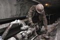 Miner in a mine Royalty Free Stock Photo