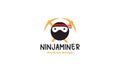 Miner ninja logo vector symbol icon design graphic illustration