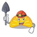 Miner orange jelly candy mascot cartoon