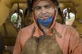 Padre ParaÃÂ­so, Minas Gerais, Brazil - January 18, 2016: Granite miner using dust mask and safety accessories at work