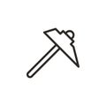 Miner, pick, tool vector icon. Element of design tool for mobile concept and web apps vector. Thin line icon for website design