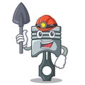 Miner piston isolated in the cartoon shape