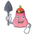 Miner rose apple mascot cartoon