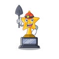 Miner star trophy isolated in the cartoon