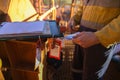 Miner supervisor checking names on the isolation permit lock box to ensure recipients are locking into correct permit box