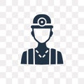 Miner vector icon isolated on transparent background, Miner tra