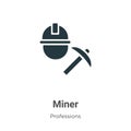 Miner vector icon on white background. Flat vector miner icon symbol sign from modern professions collection for mobile concept