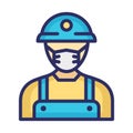 Miner Wearing mask Vector Icon which can easily modify or edit