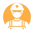 Miner Wearing mask Vector Icon which can easily modify or edit