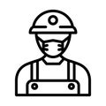 Miner Wearing mask Vector Icon which can easily modify or edit