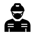Miner Wearing mask Vector Icon which can easily modify or edit