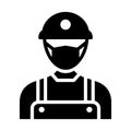 Miner Wearing mask Vector Icon which can easily modify or edit