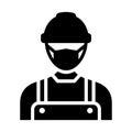 Miner Wearing mask Vector Icon which can easily modify or edit