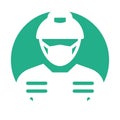 Miner Wearing mask Vector Icon which can easily modify or edit