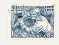 Miner at Work on Dutch Postage Stamp