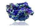 Mineral azurite on white background Royalty Free Stock Photo