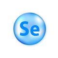 Mineral blue shining pill capsule icon. Se selenium