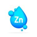 Mineral blue shining pill capsule icon. Zn Zink